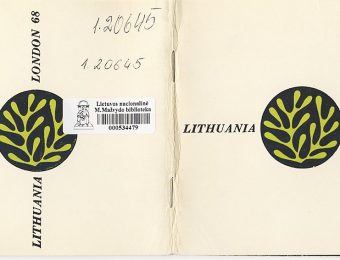 The cover of the catalogue and the plan of the Lithuanian pavilion, presented on pages 4–5 of the catalogue LITHUANIA. LONDON ’68, designed by Antanas Kazakauskas, 1968