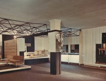 Fragment of the The Lithuanian SSR pavilion at the 1966 Leipzig Spring Fair, designed by Albinas Purys. Photo: from the Russian State Archive of the Economy